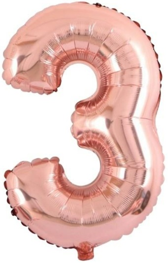 3 - RAKAM 16 İNC ROSEGOLD RENK BALON 36 CM balon