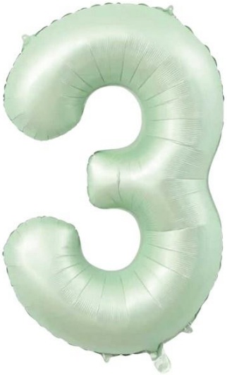 3 - RAKAM 34 İNC RETRO YEŞİL RENK BALON 76 CM balon