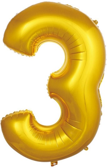 3 - RAKAM 40 İNC GOLD RENK BALON 100 CM balon