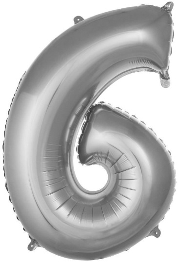 6 - RAKAM 34 İNC GÜMÜŞ RENK BALON 76 CM balon
