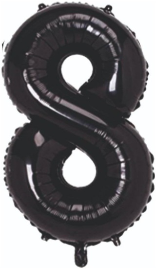 8 - RAKAM 34 İNC SİYAH RENK BALON 76 CM balon