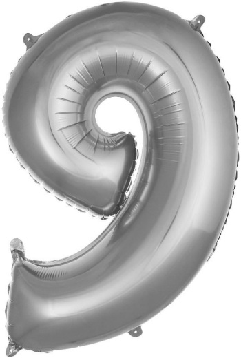9 - RAKAM 16 İNC GÜMÜŞ RENK BALON 36 CM balon