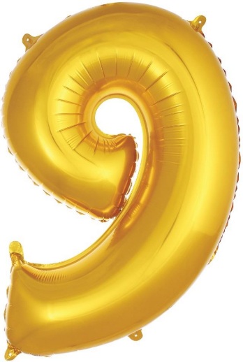 9 - RAKAM 40 İNC GOLD RENK BALON 100 CM balon
