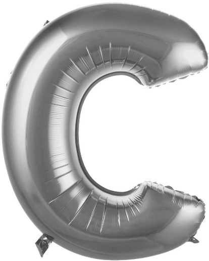 C - HARF 34 İNC GÜMÜŞ RENK BALON 76 CM balon