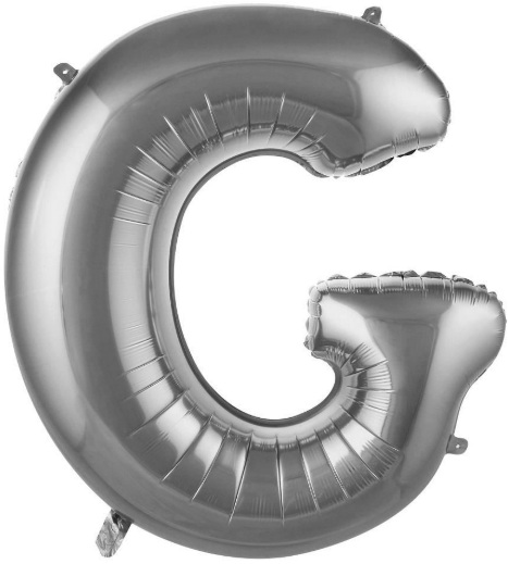 G - HARF 16 İNC GÜMÜŞ RENK BALON 36 CM balon