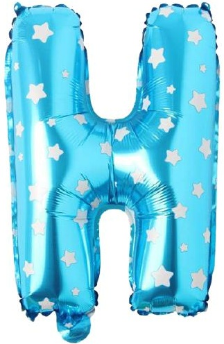 H - HARF 16 İNC MAVİ RENK BALON 36 CM balon
