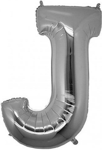 J - HARF 34 İNC GÜMÜŞ RENK BALON 76 CM balon