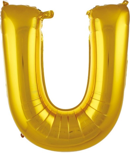 U - HARF 34 İNC GOLD RENK BALON 76 CM balon